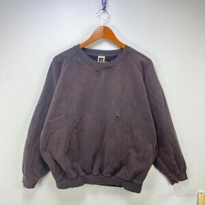 Vintage Russell Athletic Blank Sweatshirt Sun Faded L